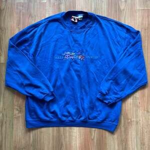 Vintage Mickey Inc. Walt Disney World Blue Embroidered Crewneck - Y2K XXL